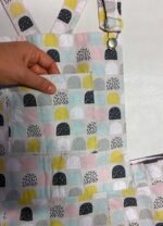 Pastel geometric print cotton dungaree-mini - ref 191 - Resale item - Approx UK 12-14 - Image 2