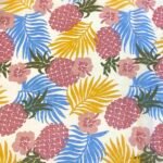Fabric Ref 5322 - Pink Pineapple Viscose Mix