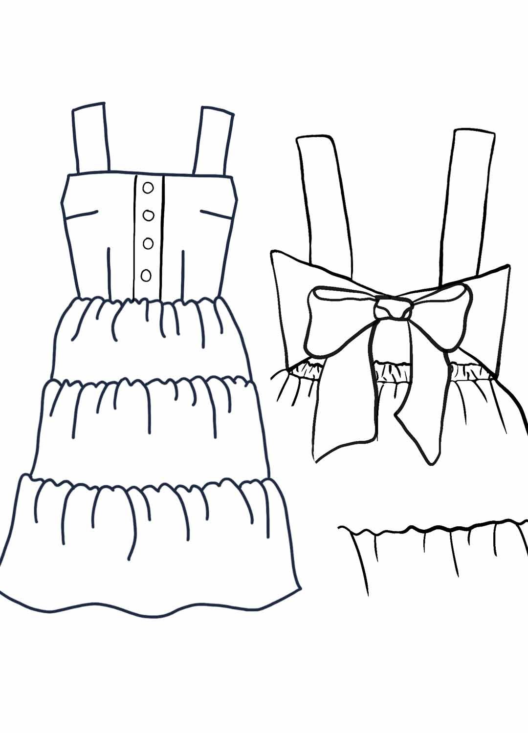 Design your own: Tiered Button-up Back-Bow Strap Dress Design your own: Tiered Button-up Back-Bow Strap Dress - Image 1