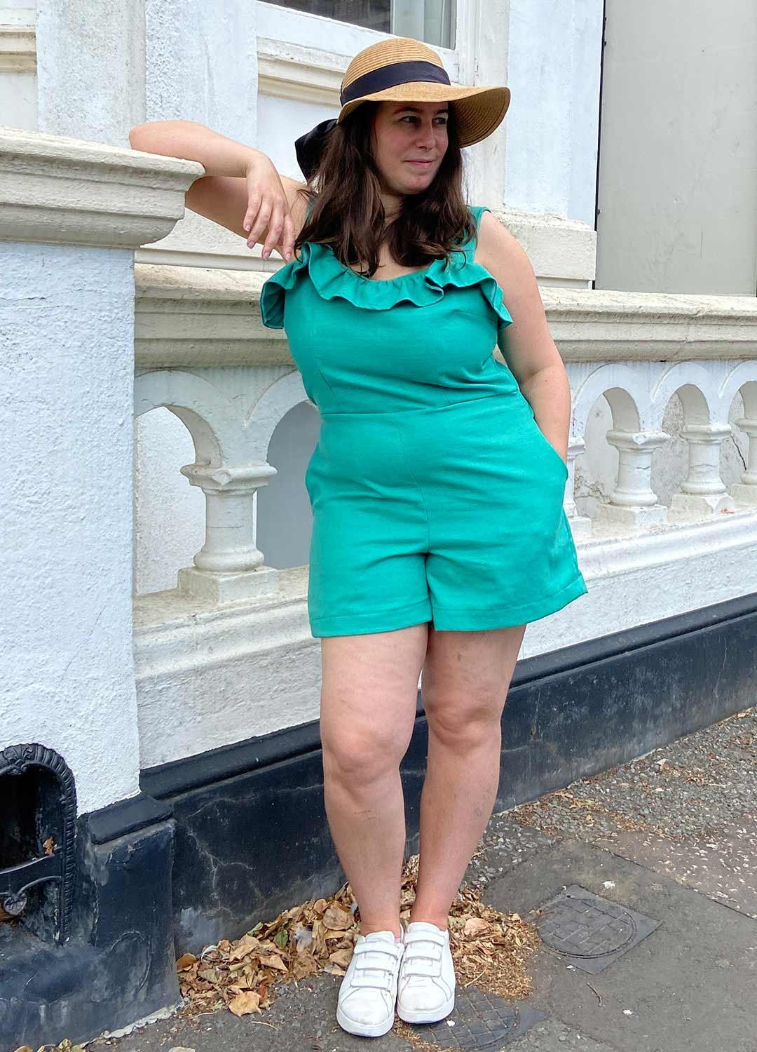 Bright Teal/Green Shorts Strap Jumpsuit - ref 202 - Resale item - Approx UK 14-16 Bright Teal/Green Shorts Strap Jumpsuit - ref 202 - Resale item - Approx UK 14-16 - Image 1