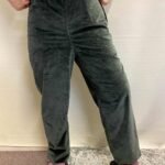 Teal velvet trousers - ref 201 - Resale item - Approx UK 12-14