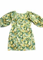 Vintage floral yellow mini dress - ref 205 - Resale item - UK 14-16