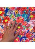 Fabric Ref 5414 - Floral Satin - Image 2