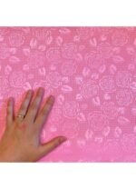 Fabric Ref 5486 - Pink Floral Cotton Brocade - Image 2