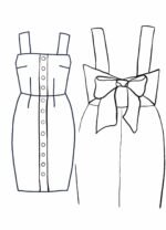 Design your own: Pencil Button-up Back-Bow Strap Dress