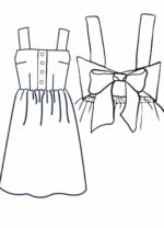 Design your own: Gathered Button-up Back-Bow Strap Dress