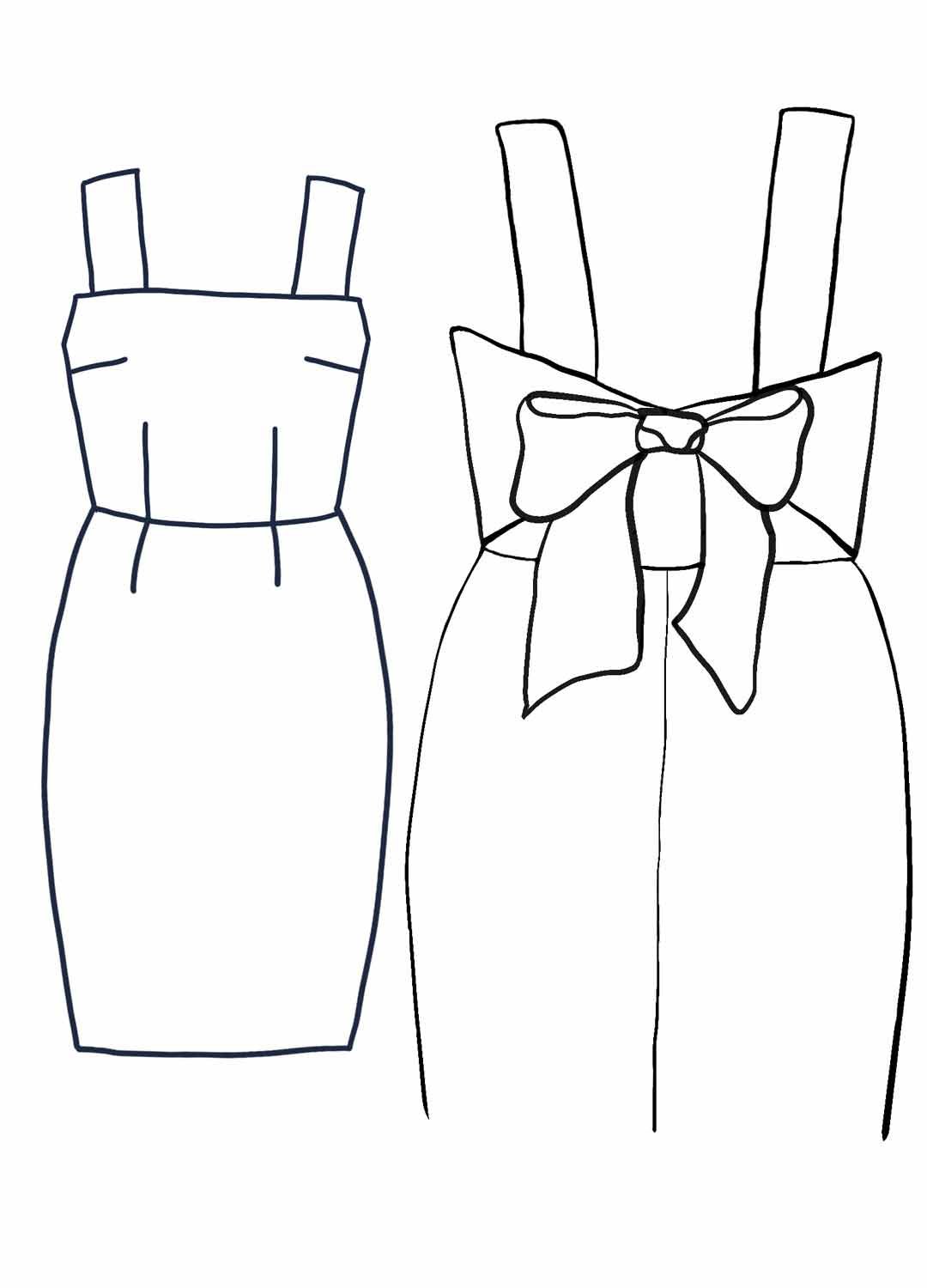 Design your own: Pencil Back-Bow Strap Dress Design your own: Pencil Back-Bow Strap Dress - Image 1